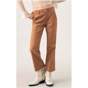 Anthropologie The Yaya Crop Kick Flare Mid Rise Pants by Pilcro With Raw Hem